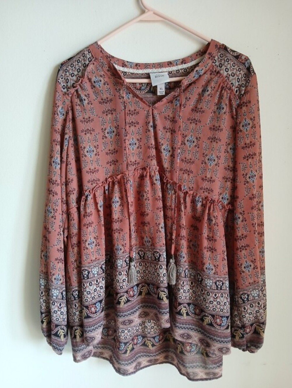 Knox Rose Mauve Printed Peasant Tunic